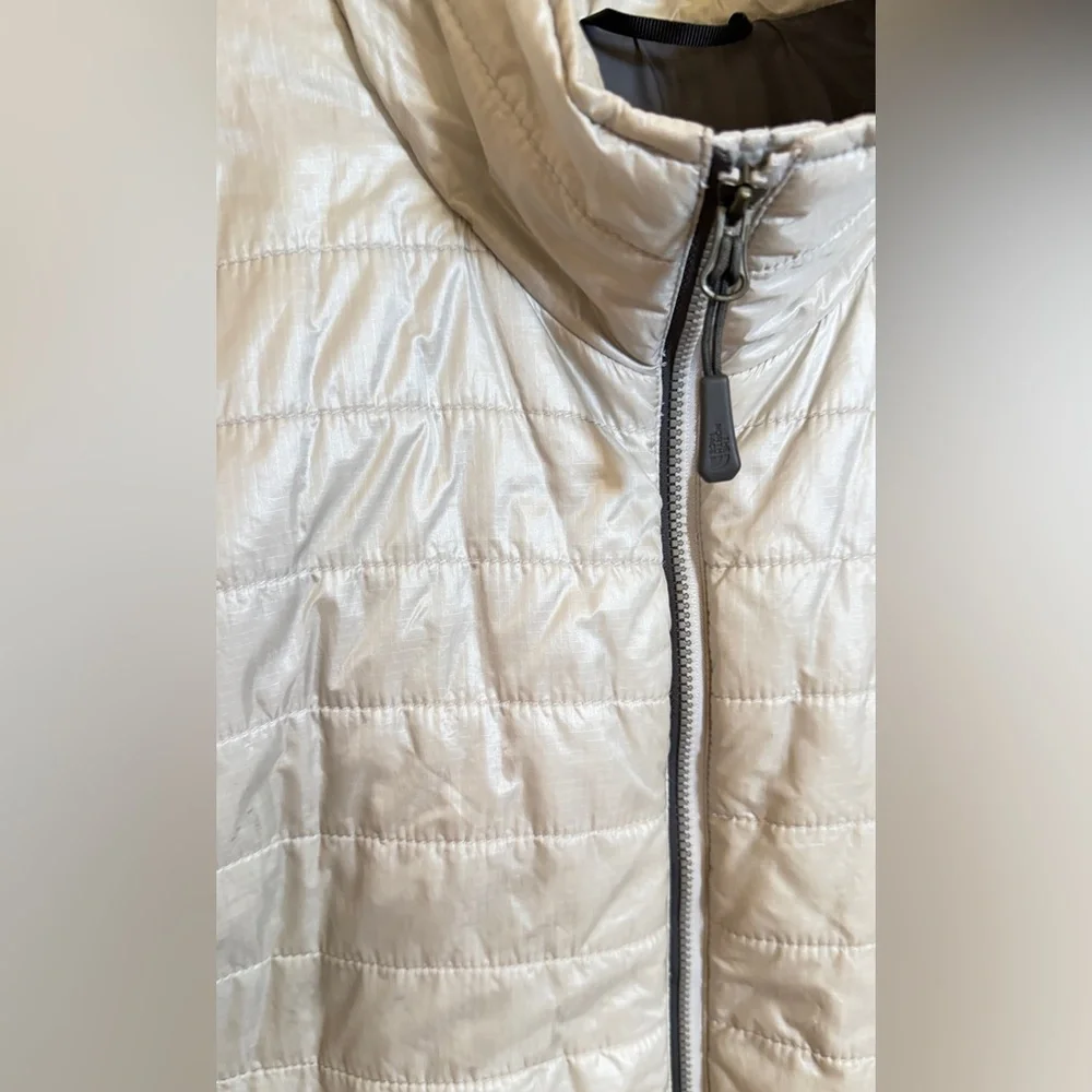 The North Face Quilted Insulated Vest Gray Full Zip Pockets Mens Large